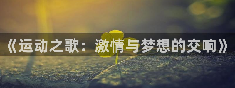 vsport体育官方正版app集团官网网址：《运动之歌：激情
